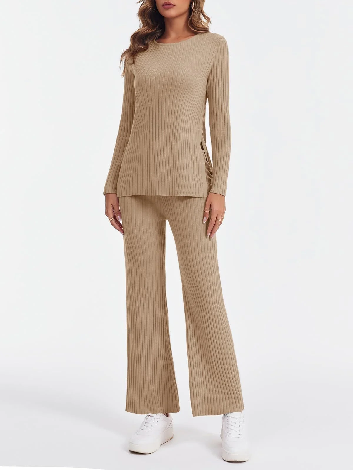Rundhals Baumwolle Lässig Pyjama Set