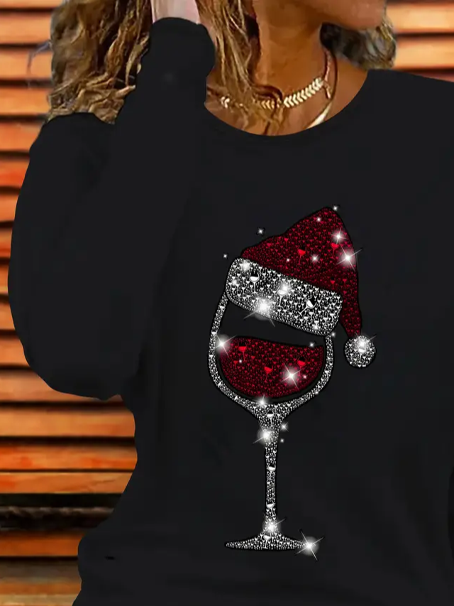 Lässig Weihnachten Rundhals Langarm T-Shirt