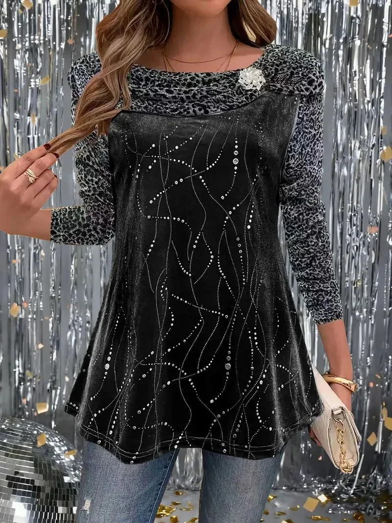 Lässig Gestreift Langarm T-Shirt