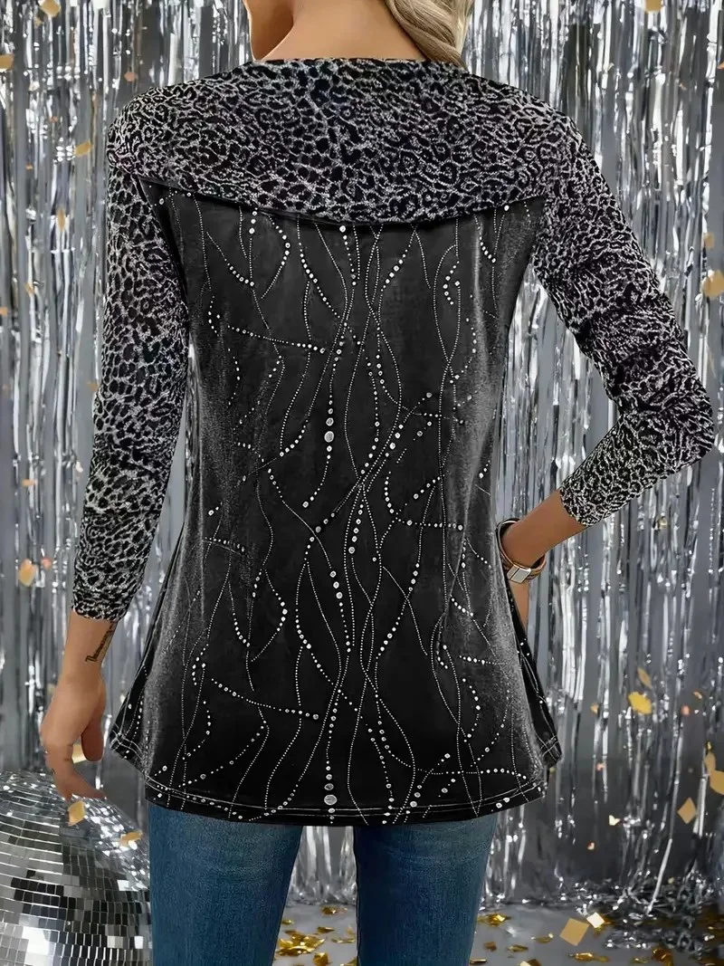 Lässig Gestreift Langarm T-Shirt