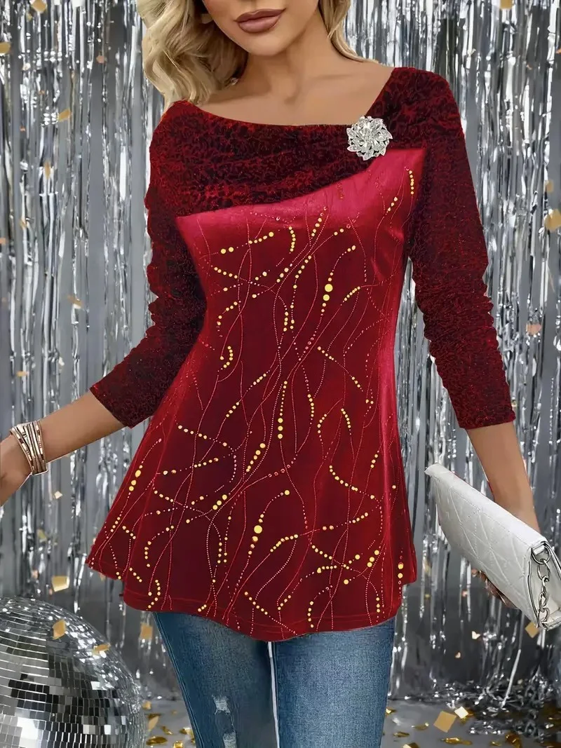 Lässig Gestreift Langarm T-Shirt