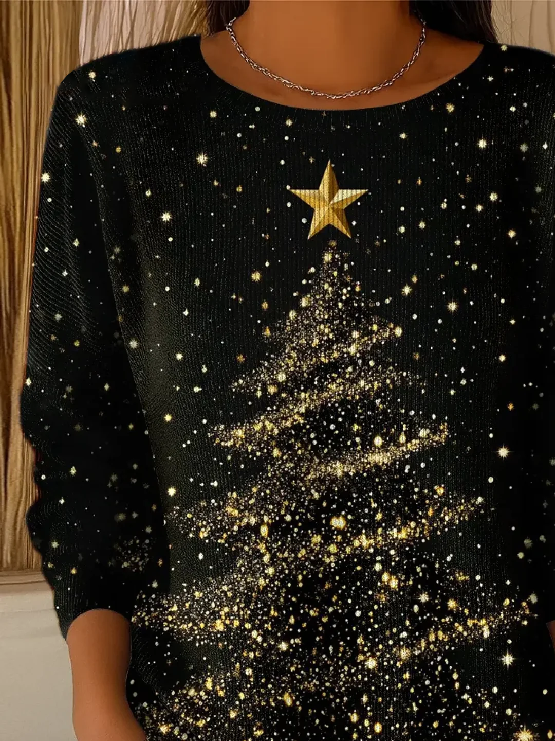 Damen Weihnachten Langarm Bequem Lässig Print Pullover