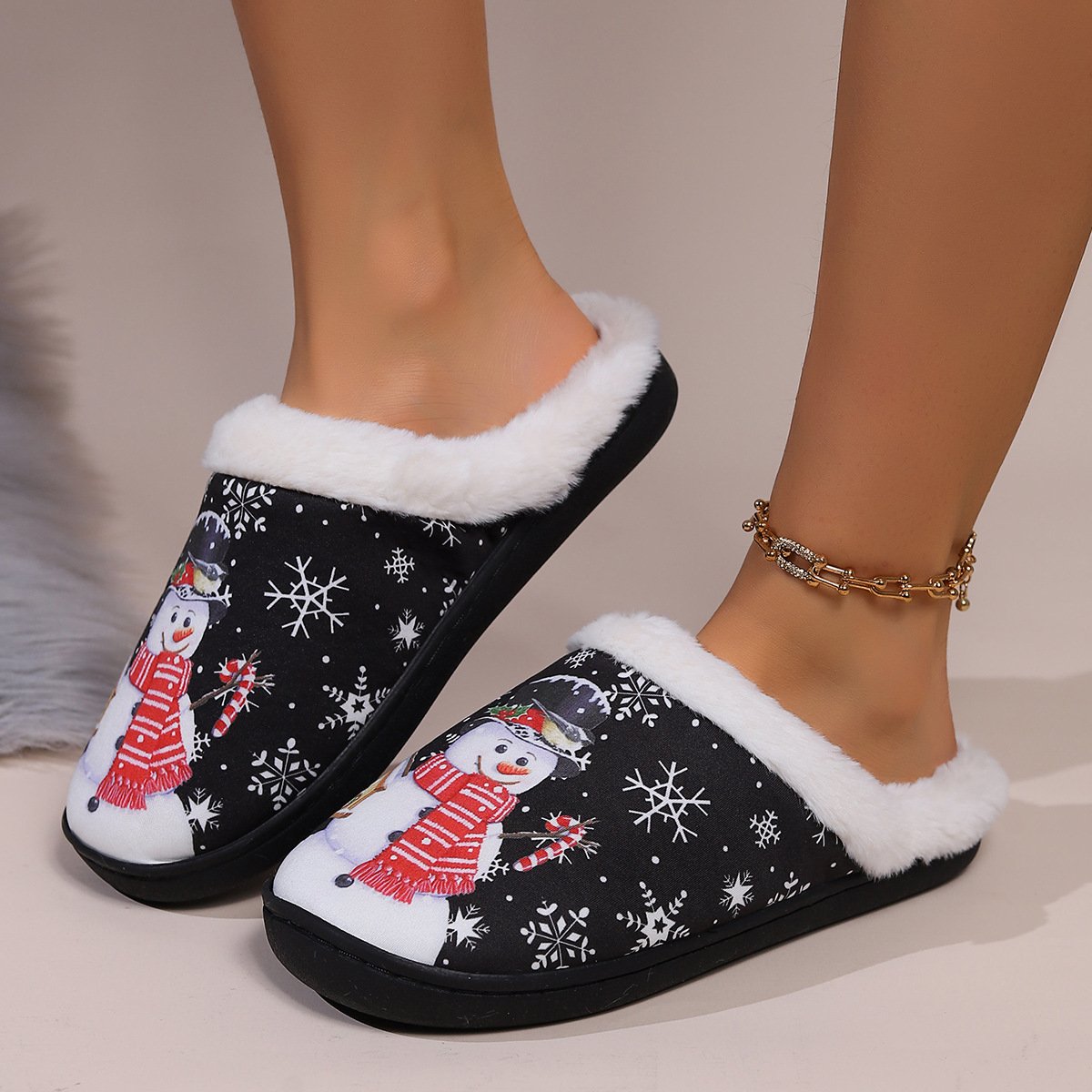 Weihnachten Baumwolle Alle Jahreszeiten Haus Pantoletten