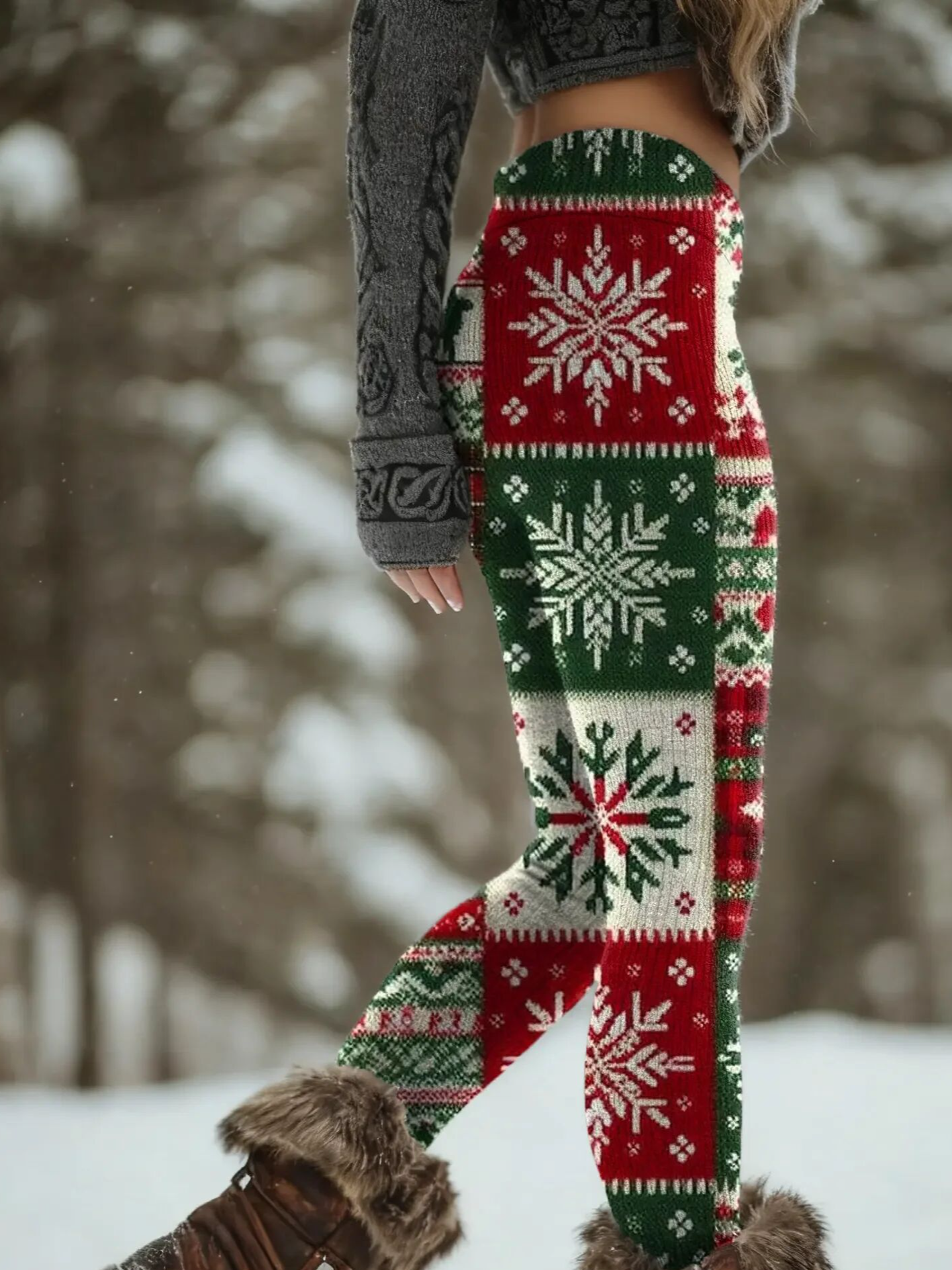 Damen Weihnachten Retro Frühling/Herbst Knöchelhose Leggings