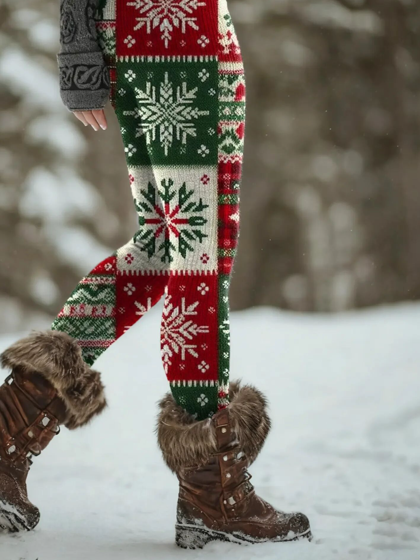 Damen Weihnachten Retro Frühling/Herbst Knöchelhose Leggings