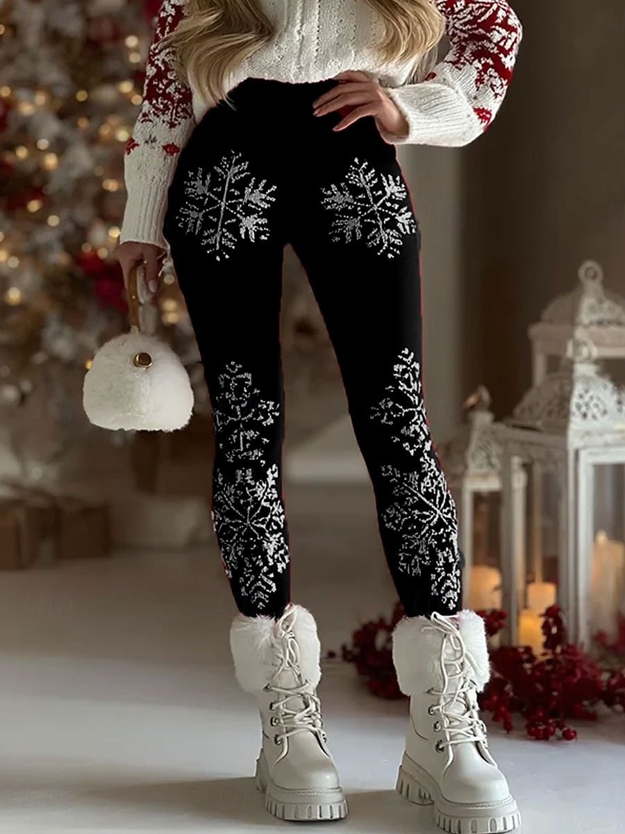 Damen Weihnachten Retro Frühling/Herbst Knöchelhose Leggings