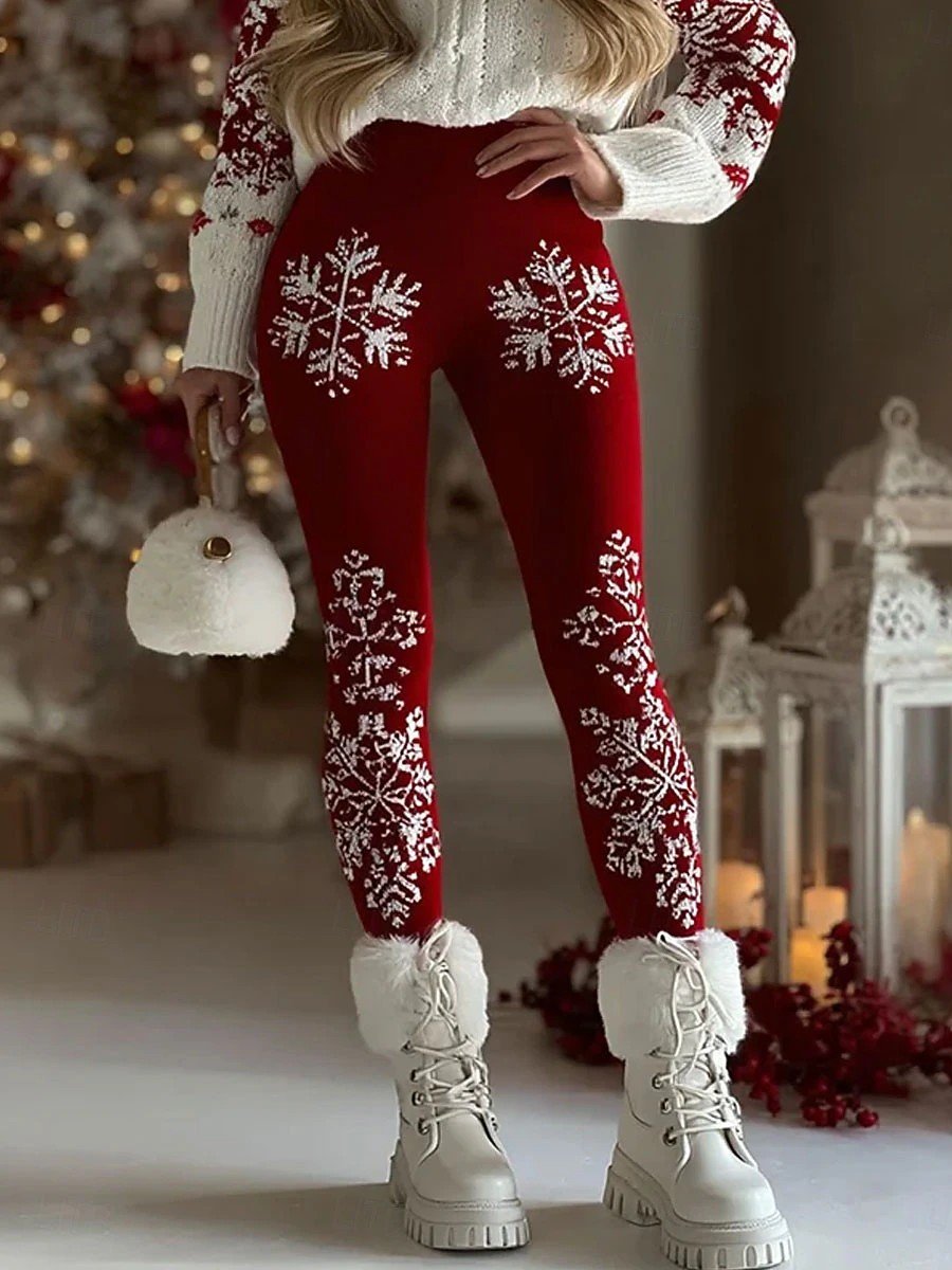 Damen Weihnachten Retro Frühling/Herbst Knöchelhose Leggings