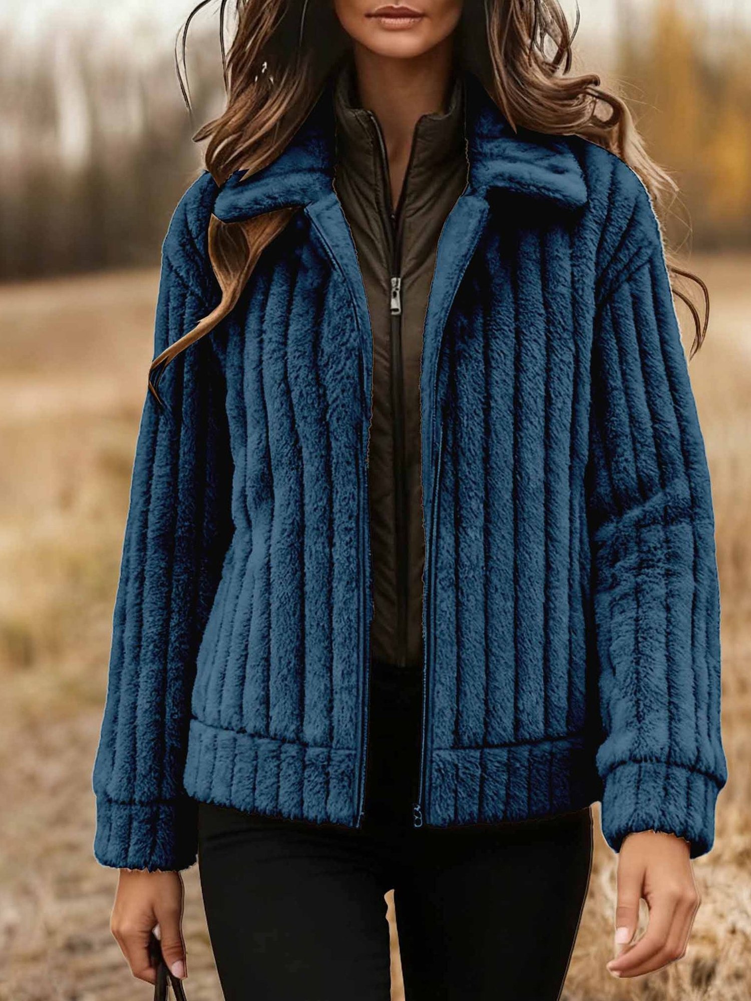 Damen Winter Oberbekleidung Urban Unifarben Langarm Stehkragen Jacke