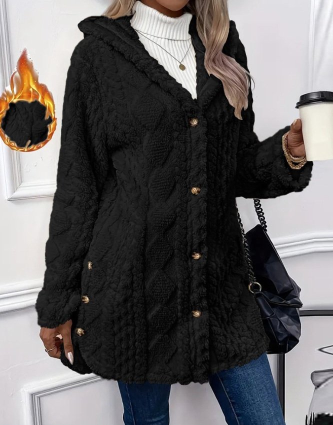 Damen Winter Oberbekleidung Lässig Unifarben Langarm Kapuze Jacke