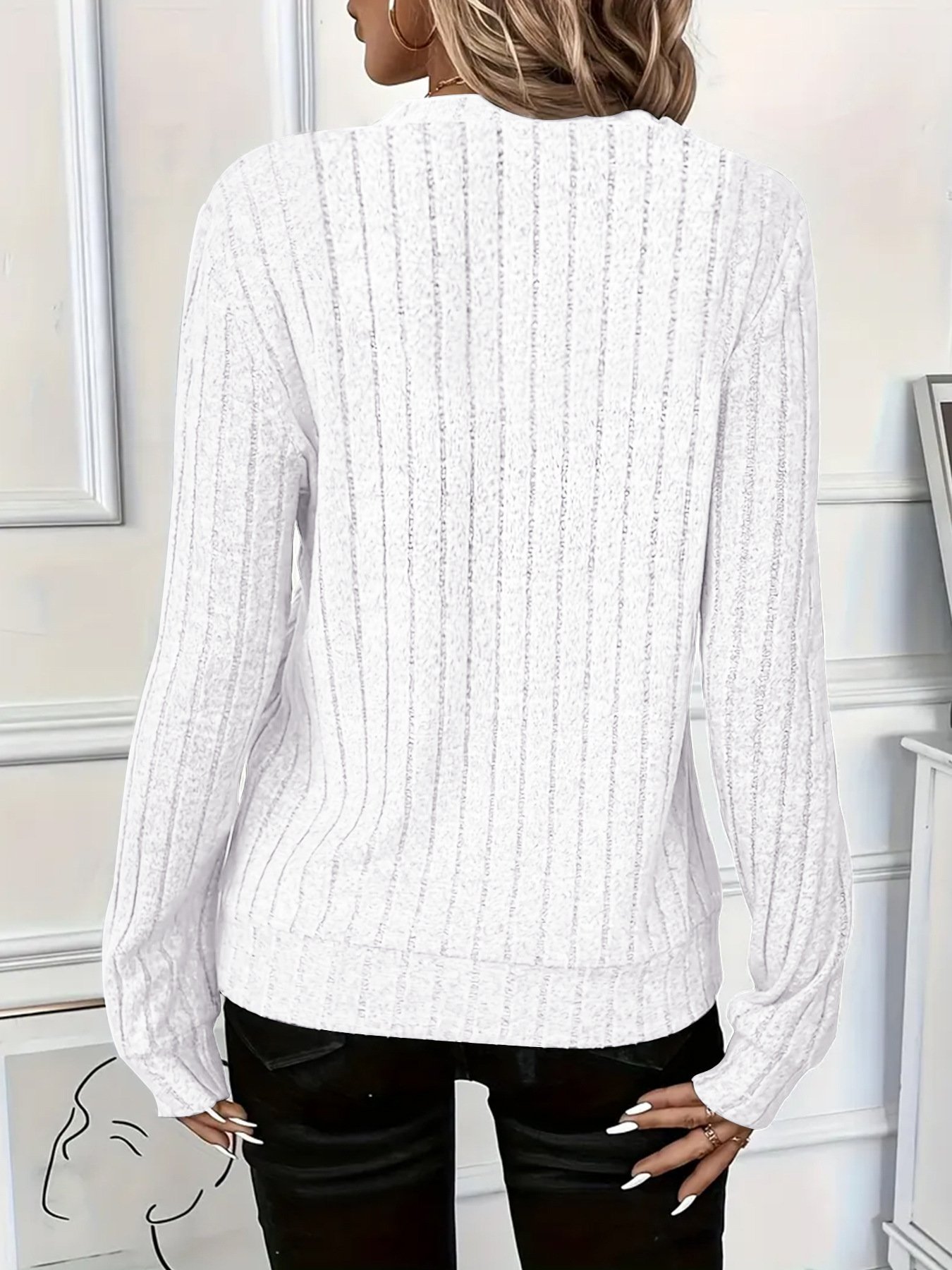 Retro Weit Unifarben Sonstiges Stricken Oberteile