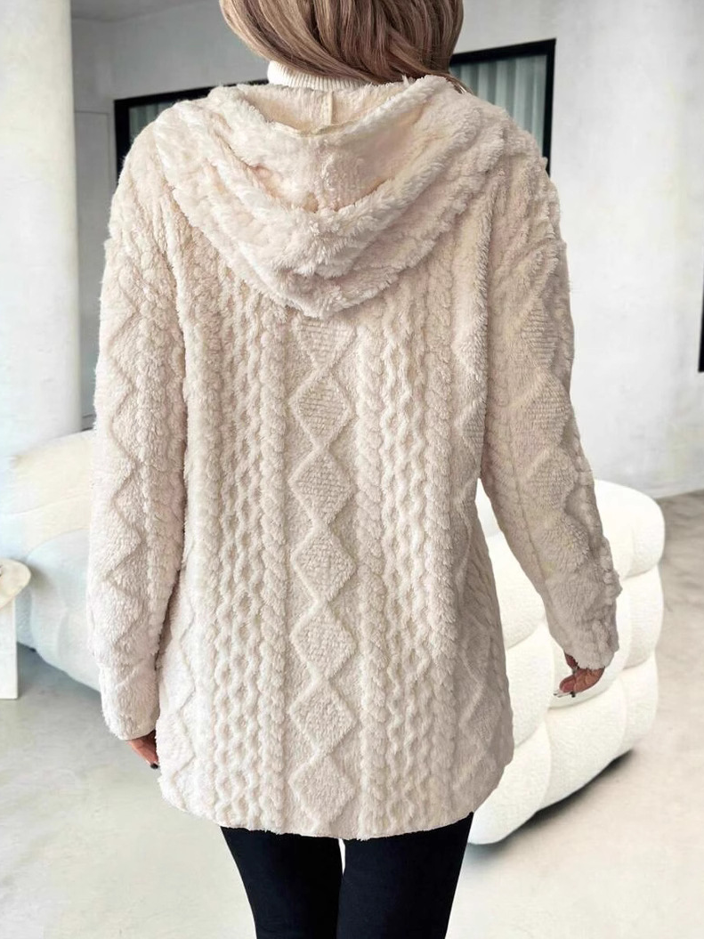 Damen Winter Oberbekleidung Lässig Unifarben Langarm Kapuze Jacke