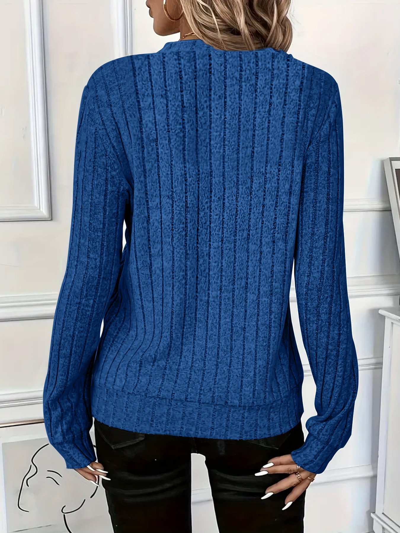 Retro Weit Unifarben Sonstiges Stricken Oberteile