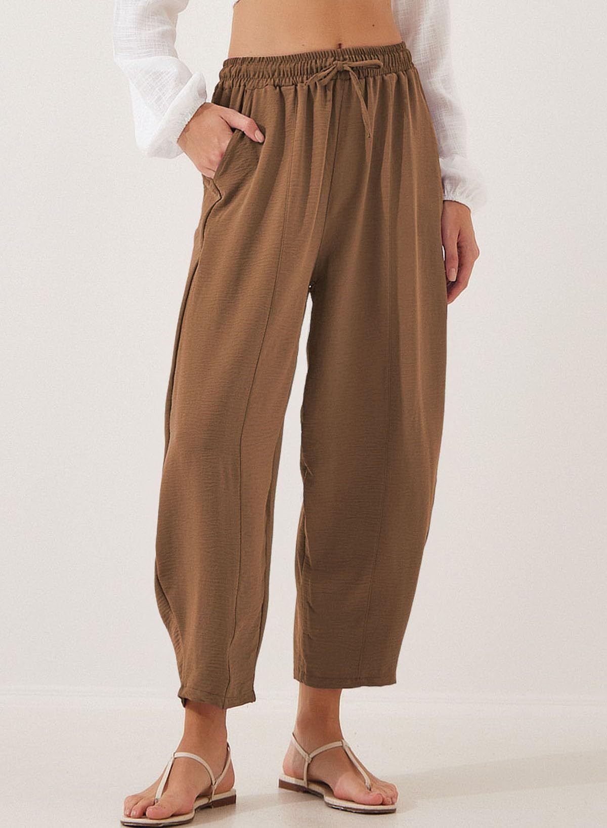 Damen Unifarben Knöchelhose Hose Lässig Frühling/Herbst Hose