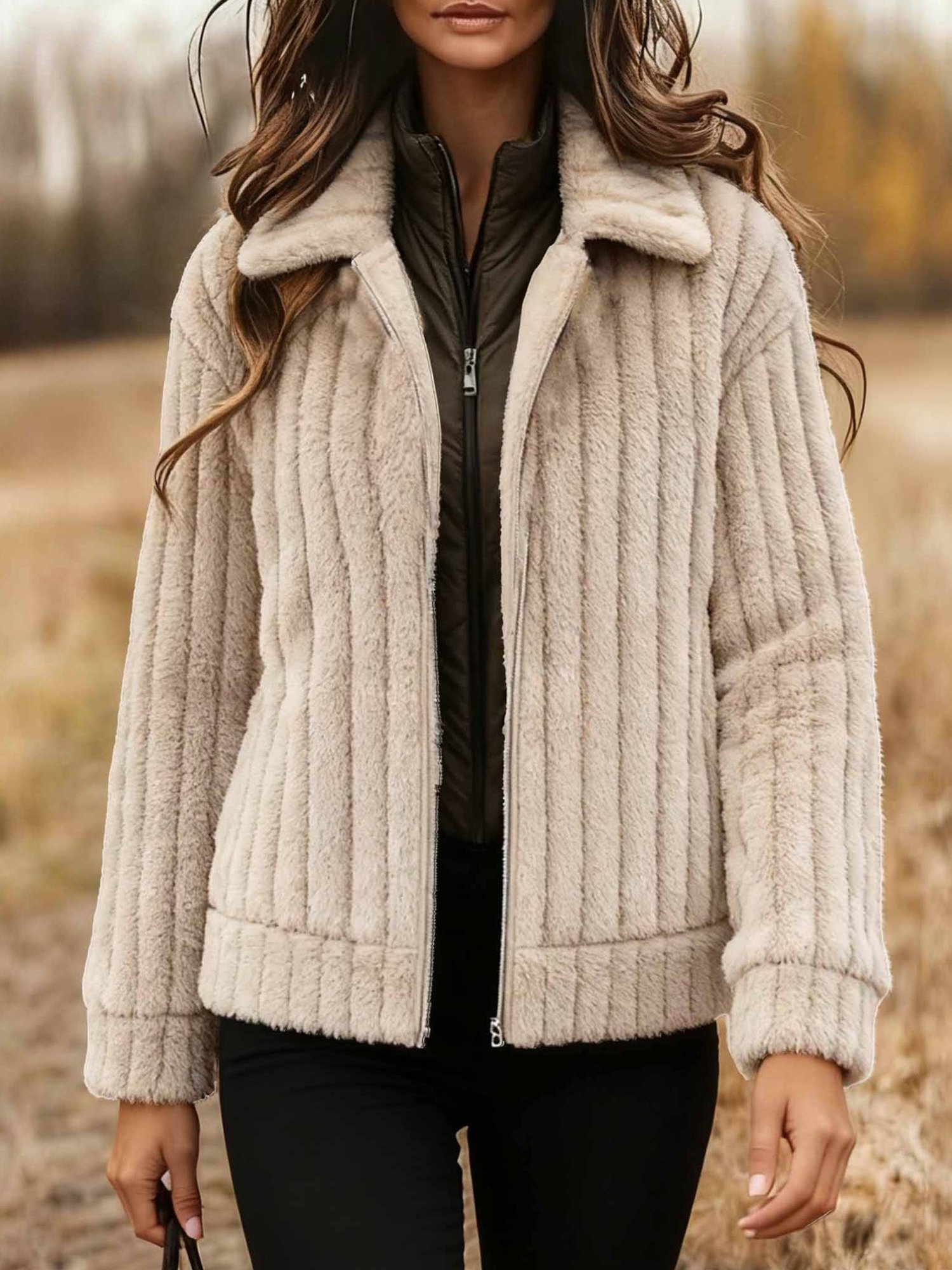 Damen Winter Oberbekleidung Urban Unifarben Langarm Stehkragen Jacke