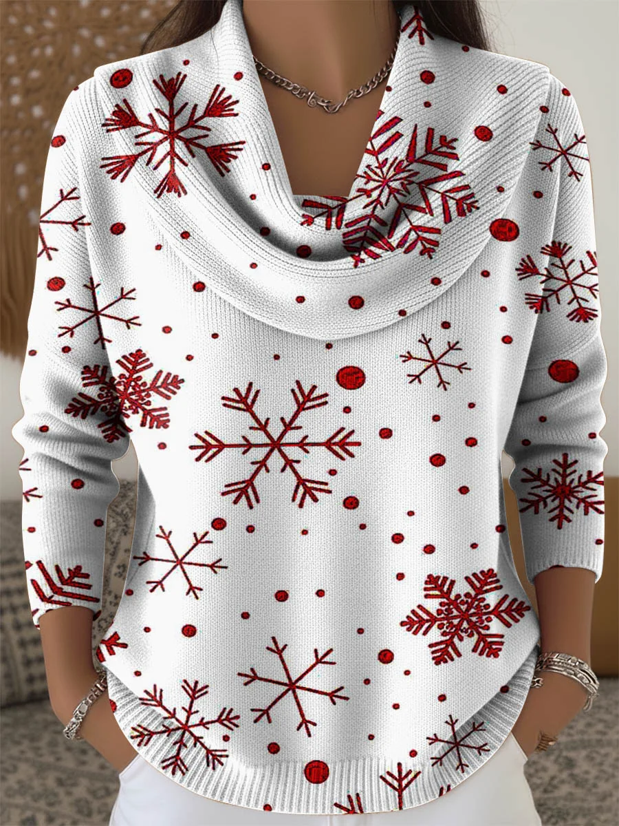 Damen Weihnachten Langarm Bequem Lässig Print Pullover