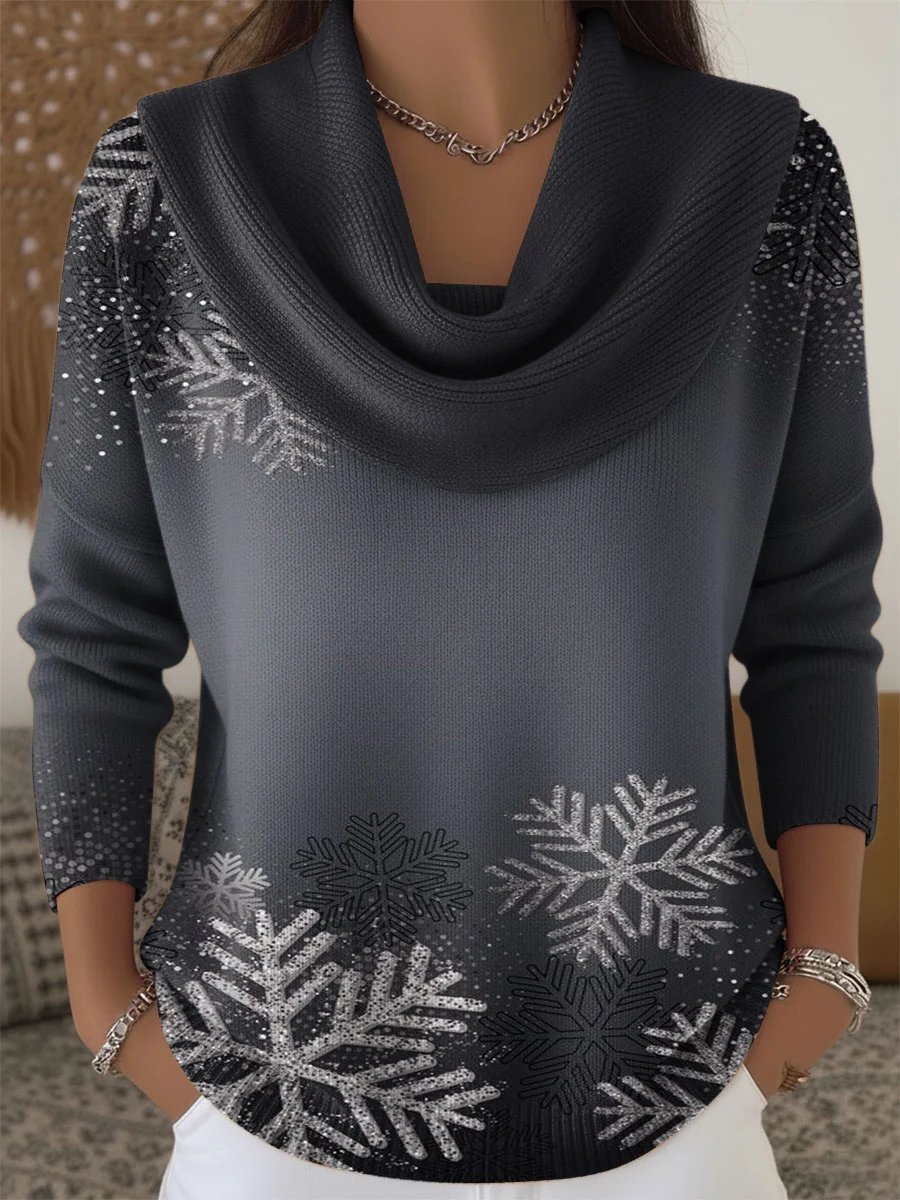 Damen Weihnachten Langarm Bequem Lässig Print Pullover