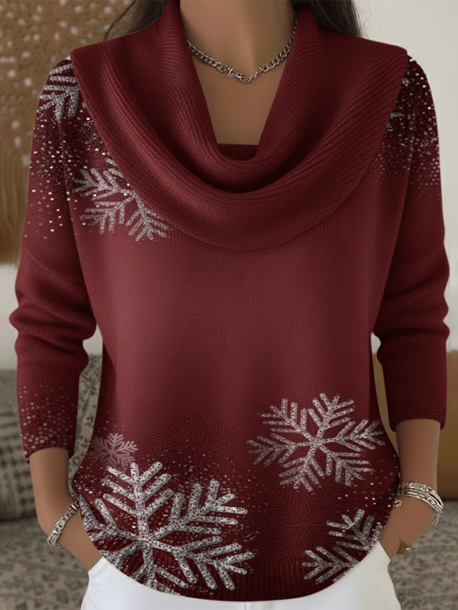 Damen Weihnachten Langarm Bequem Lässig Print Pullover