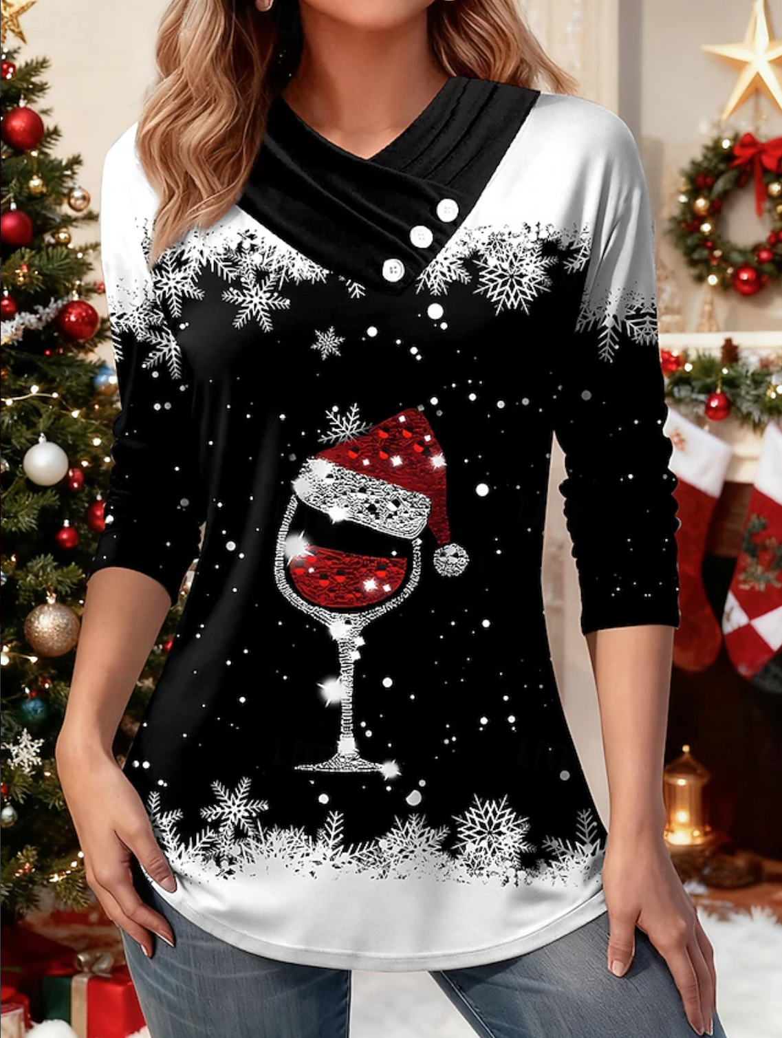 Lässig Verlaufsmuster Langarm T-Shirt