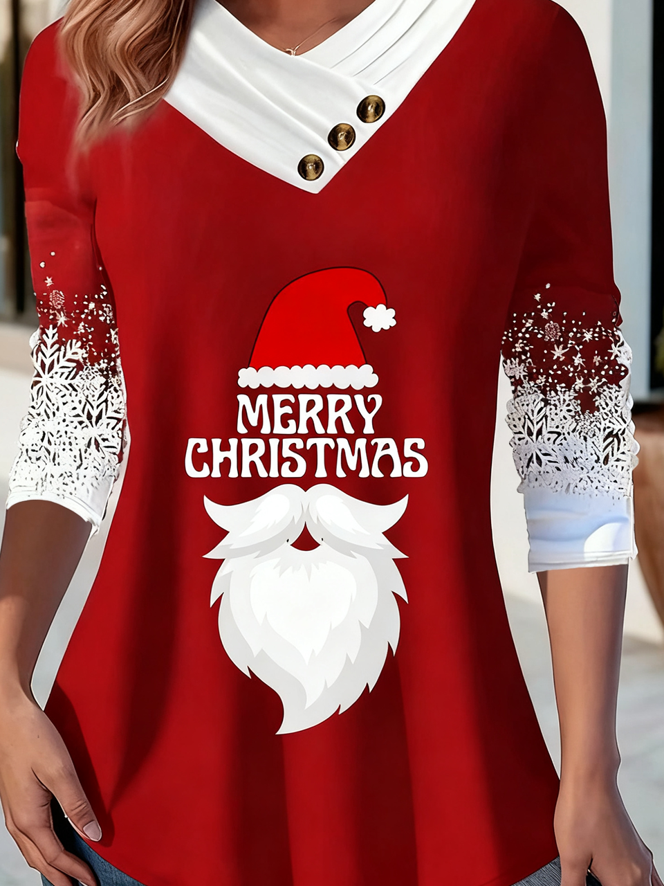 Lässig Verlaufsmuster Langarm T-Shirt