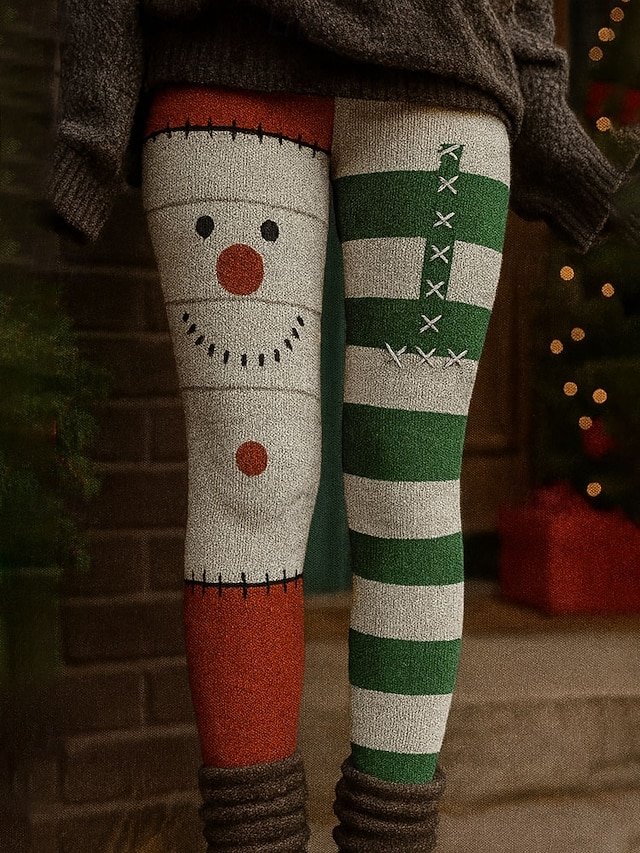 Damen Gestreift Retro Frühling/Herbst Knöchelhose Leggings