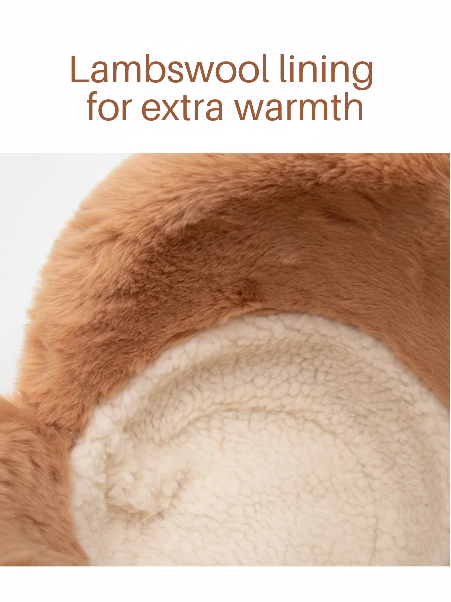 Verdickt mit Vlies-Futter Warm Fischers Hut für Herbst und Winter Lamm mit Vlies-Futter Eimer Hut, Winter mit Vlies-Futter Gerollt Rand Hut