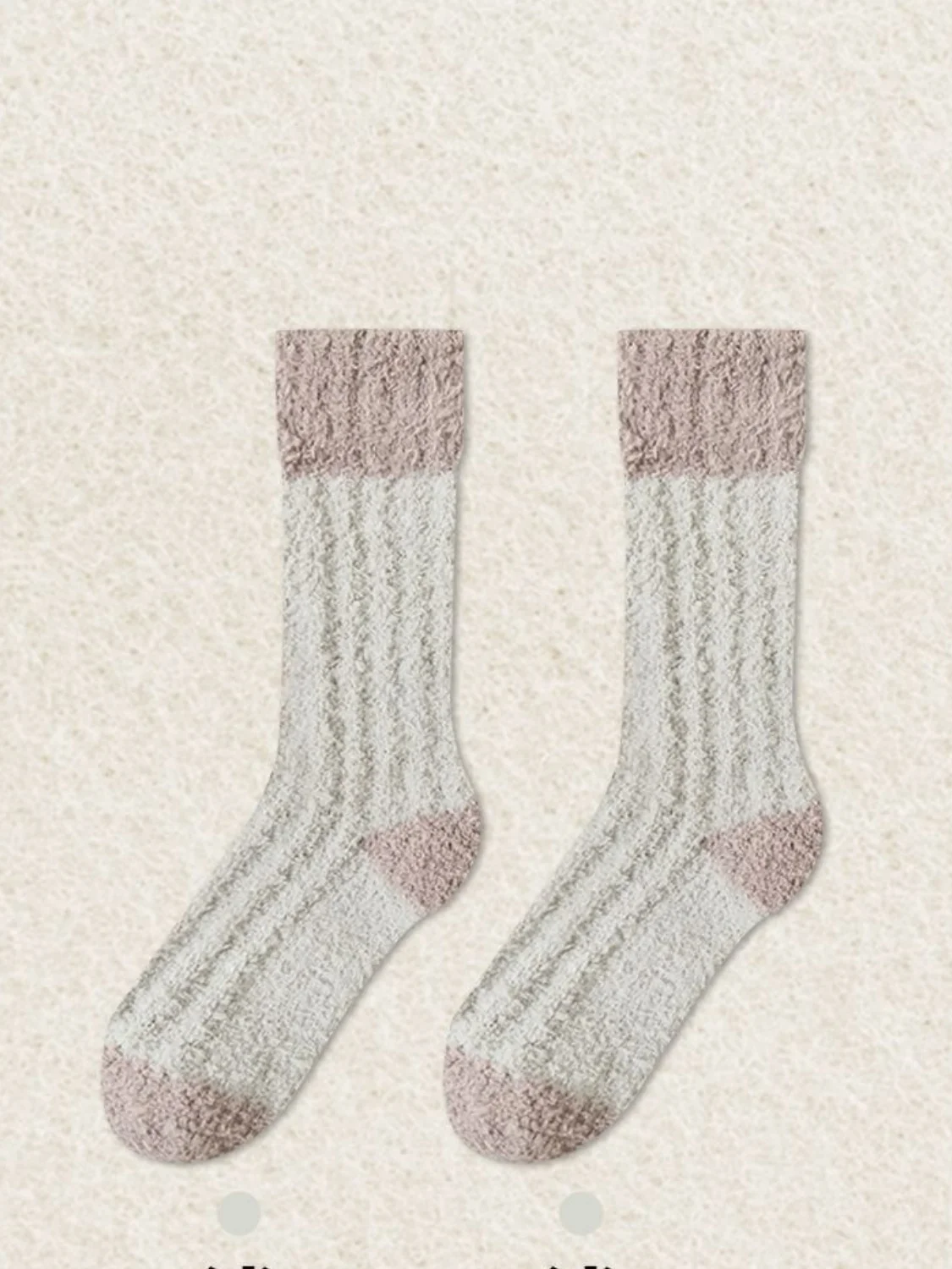 Korallenfarbe Vlies Mitte der Wade Socken Herbst und Winter Damen Zuhause Warm mit Vlies-Futter Dick Plüsch Socken für Etagen