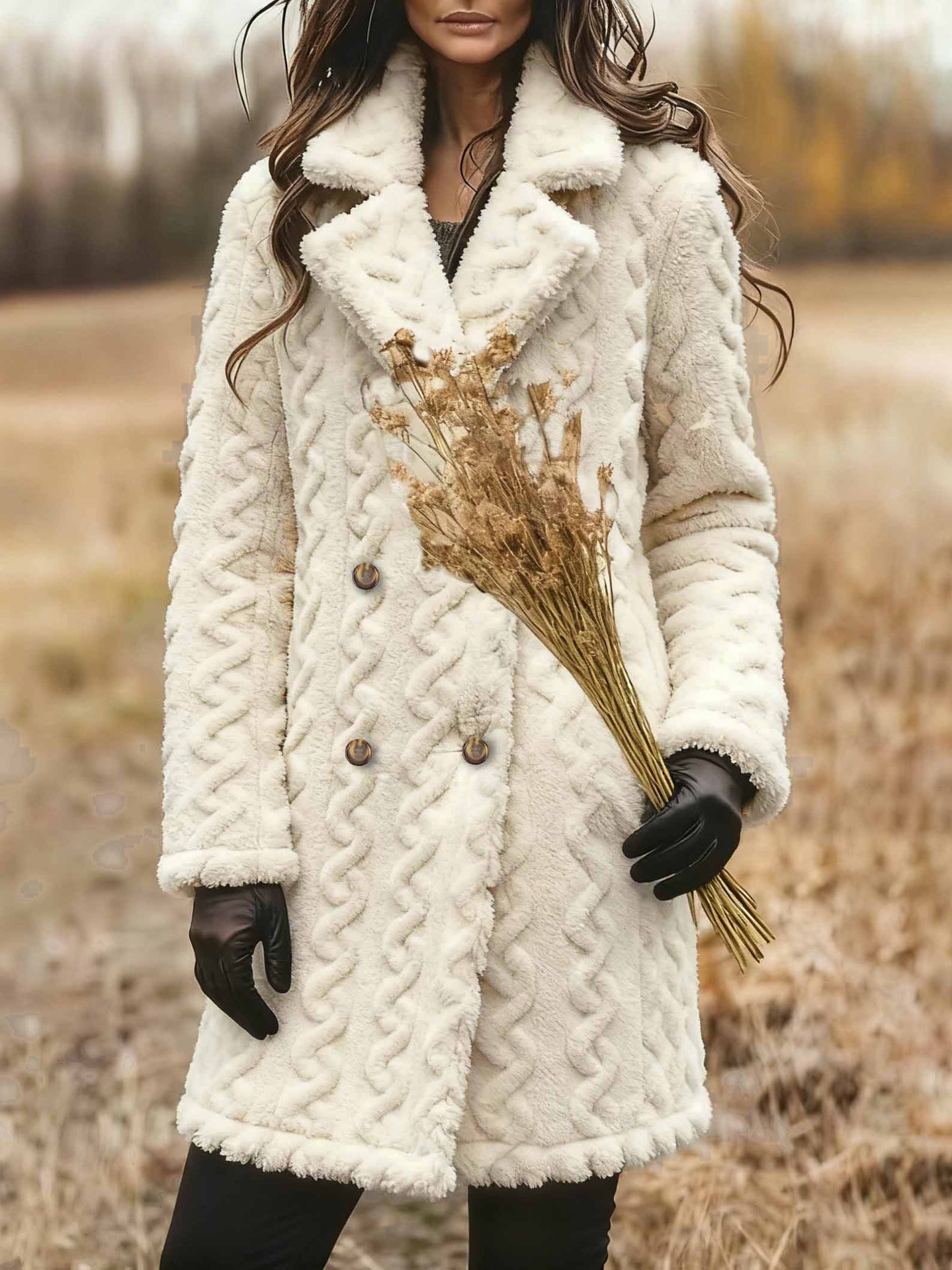 Damen Winter Oberbekleidung Lässig Jacquard Unifarben Langarm Schalkragen Jacke