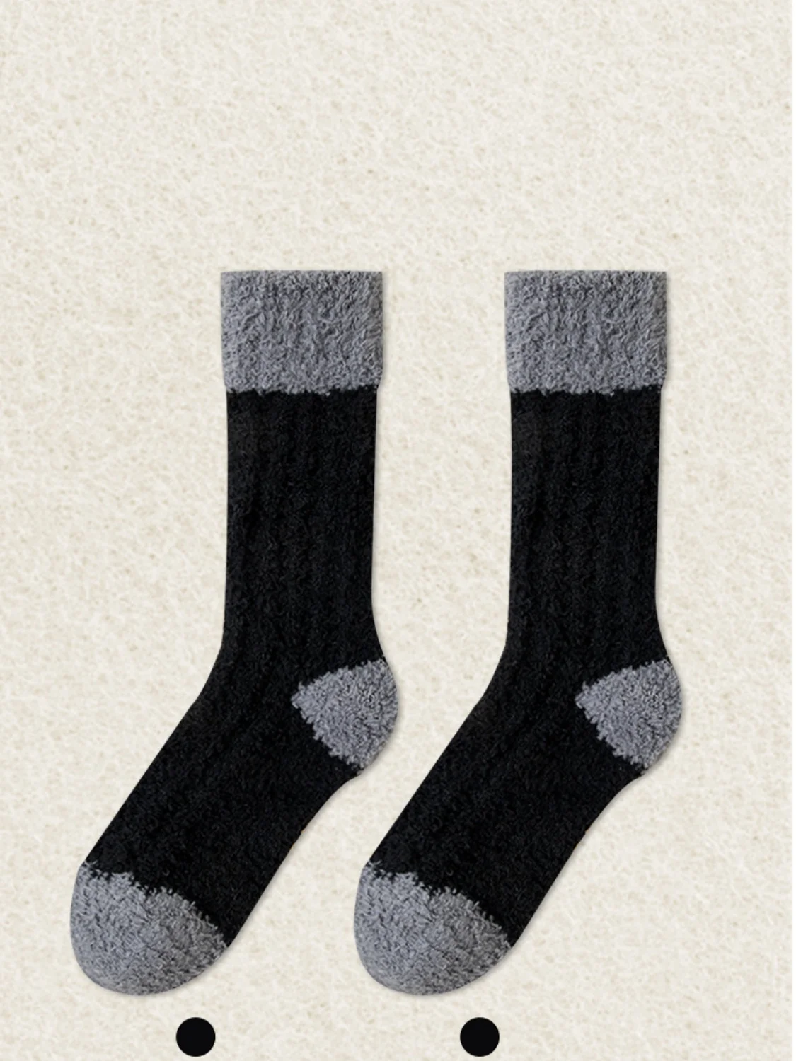 Korallenfarbe Vlies Mitte der Wade Socken Herbst und Winter Damen Zuhause Warm mit Vlies-Futter Dick Plüsch Socken für Etagen