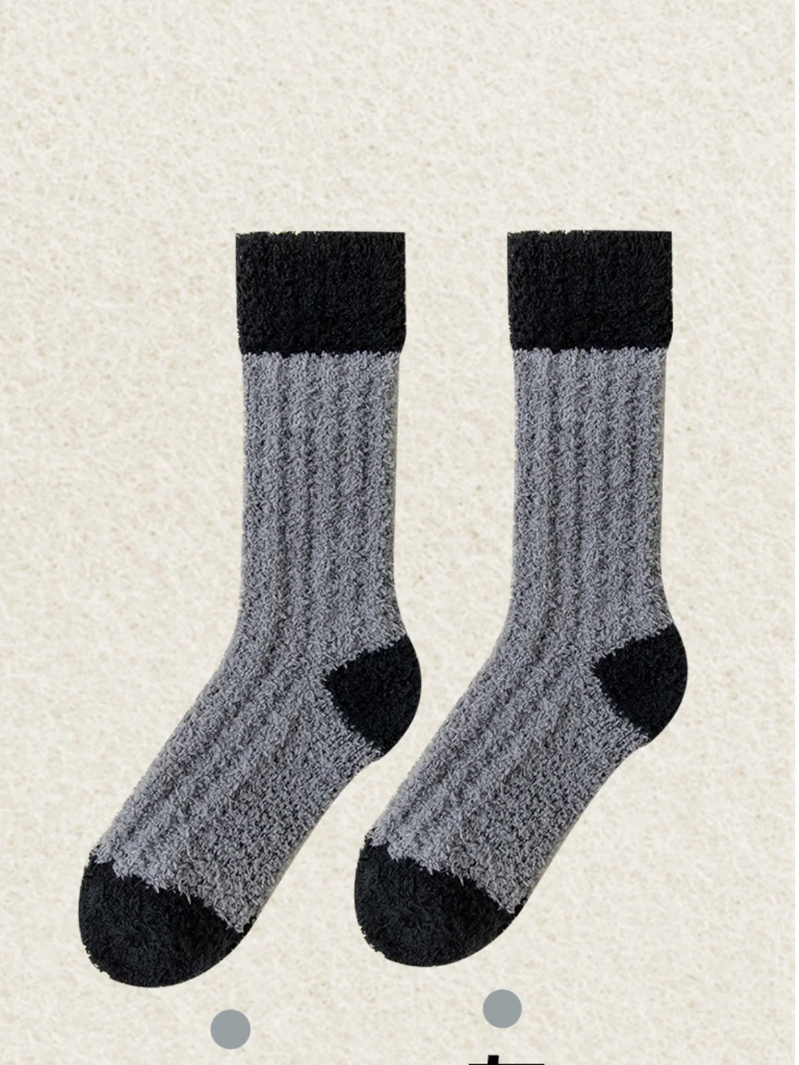 Korallenfarbe Vlies Mitte der Wade Socken Herbst und Winter Damen Zuhause Warm mit Vlies-Futter Dick Plüsch Socken für Etagen