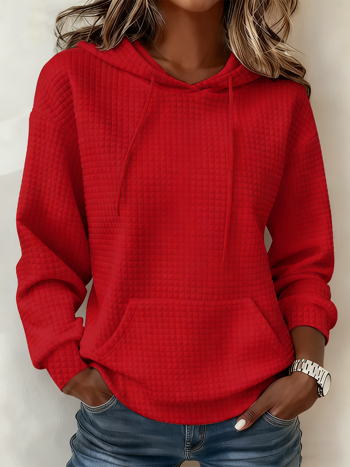 Retro Kapuze Unifarben Kapuze