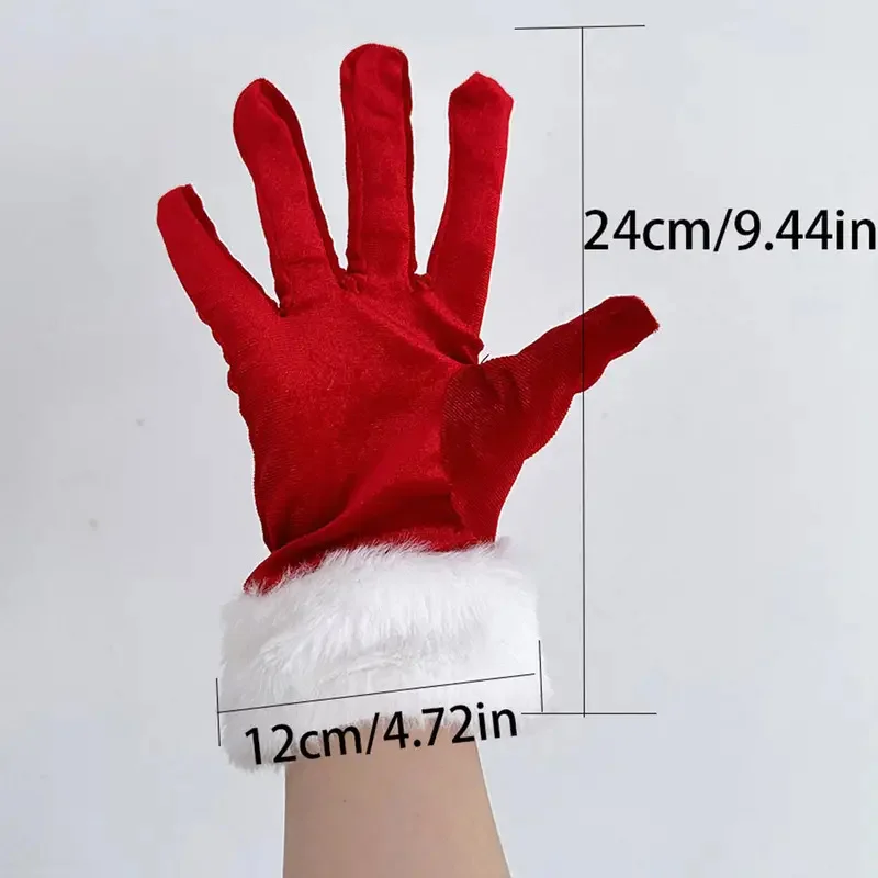 Damen Weihnachten Handschuhe Mit Kunstpelz Trimmen Elastisch Party Warm Dekoration