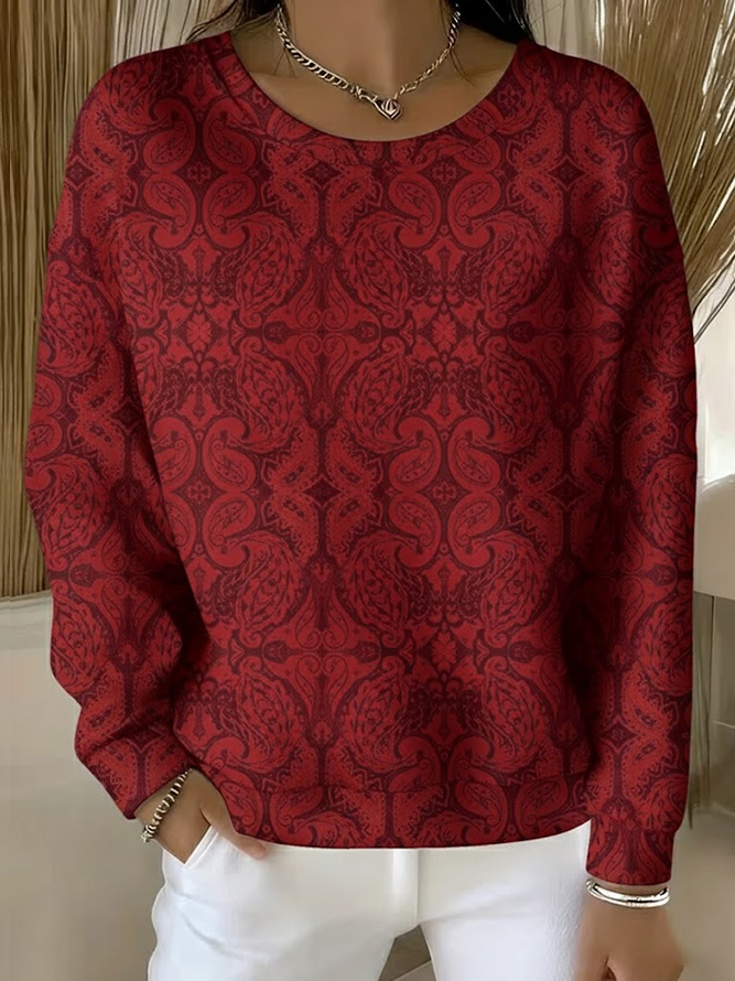 Lässig Rundhals Abstrakt Sweatshirt Print