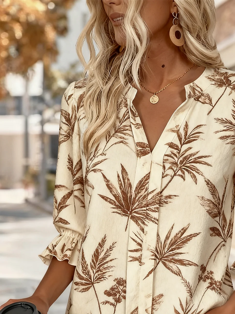 V-Ausschnitt Halbarm Unifarben Regelmäßig Regelmäßige Passform Bluse für Damen