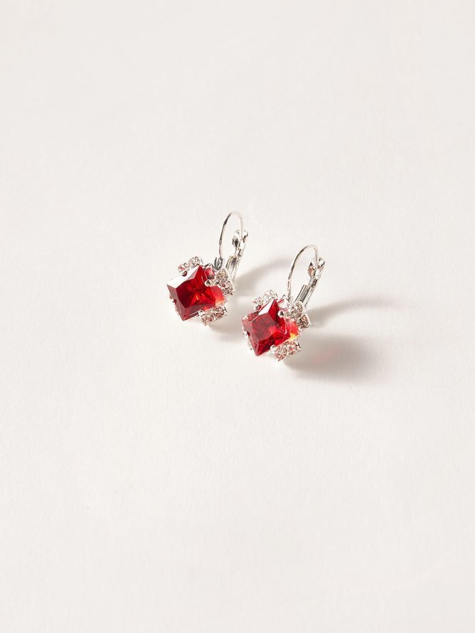 Einfach Strass Juwel Legierung Ohrringe