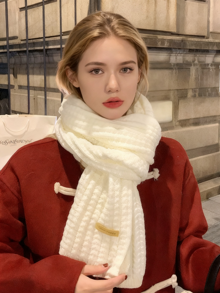 Vielseitig Koreanisch Stil Gestrickt Wolle Weihnachten Rot Neu Winter hochwertig Neujahr Geschenk Paar Schal