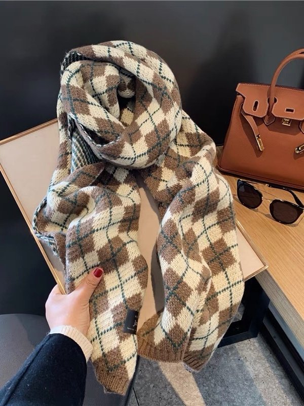 Vielseitig Koreanisch Stil Gestrickt Wolle Weihnachten Rot Neu Winter hochwertig Neujahr Geschenk Paar Schal