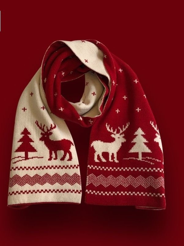 Vielseitig Koreanisch Stil Gestrickt Wolle Weihnachten Rot Neu Winter hochwertig Neujahr Geschenk Paar Schal
