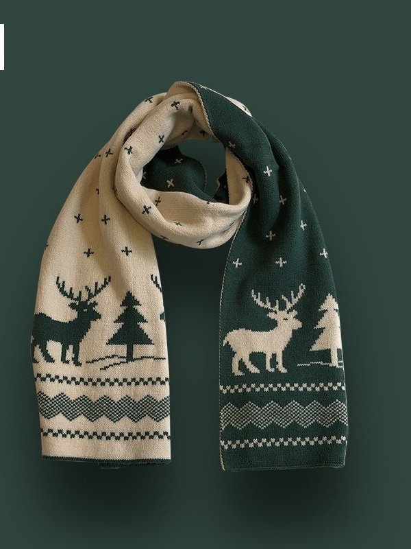 Vielseitig Koreanisch Stil Gestrickt Wolle Weihnachten Rot Neu Winter hochwertig Neujahr Geschenk Paar Schal