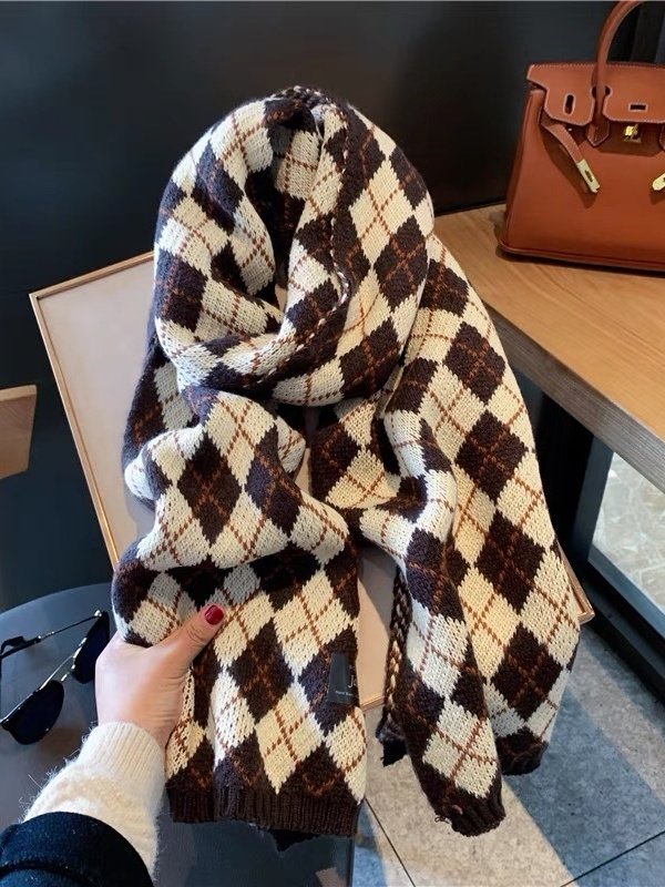 Vielseitig Koreanisch Stil Gestrickt Wolle Weihnachten Rot Neu Winter hochwertig Neujahr Geschenk Paar Schal