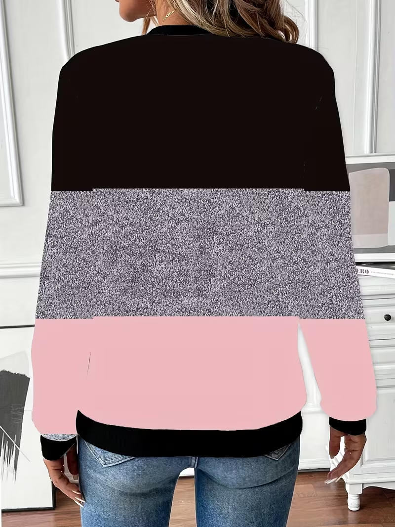 Lässig Rundhals Herz/Herz Sweatshirt Print