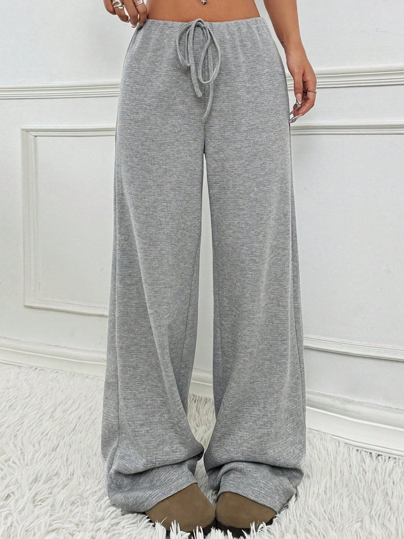 Damen Gestreift Lang Elastische Taille Hose Lässig Frühling/Herbst Hose