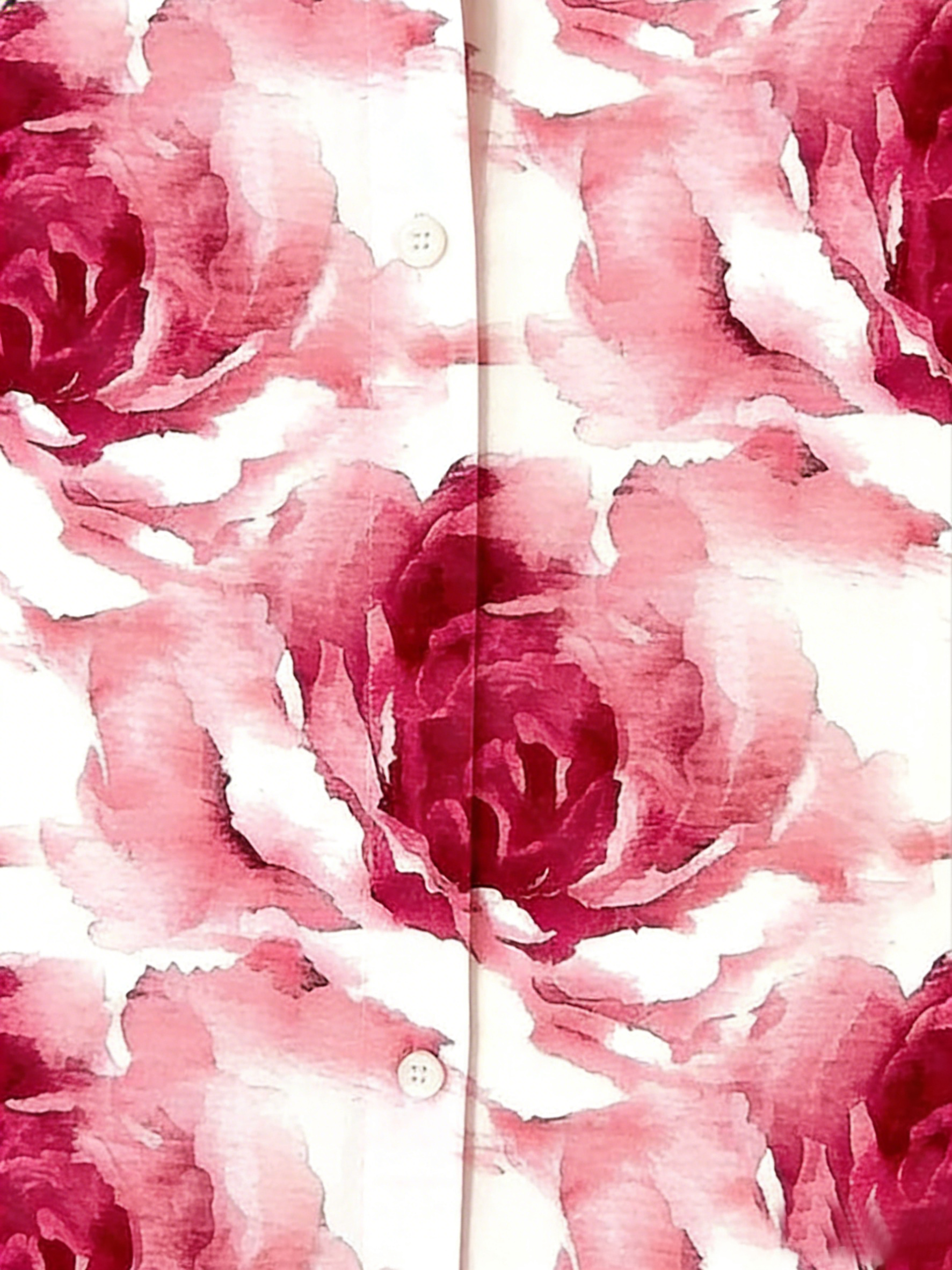 Schalkragen Langarm Geblümt Regelmäßig Weit Bluse für Damen