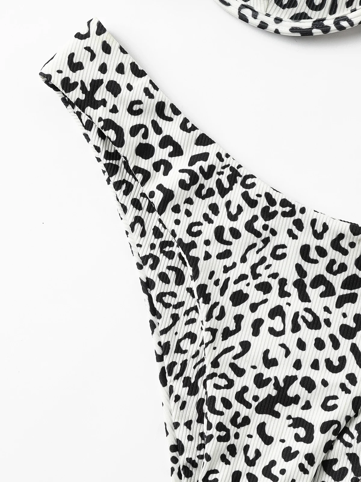 Leopard Rippe Bikini Badeanzug