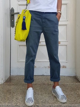 Freizeithose aus Baumwollgemisch mit Taschen