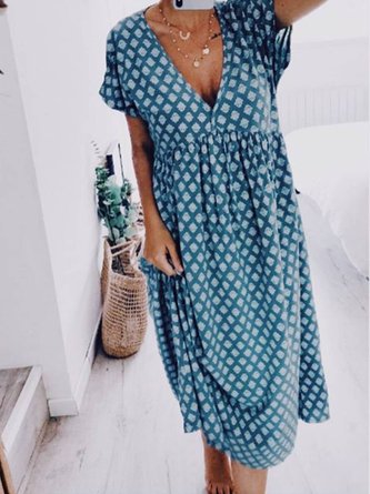 Kurzarm Freizeitkleid