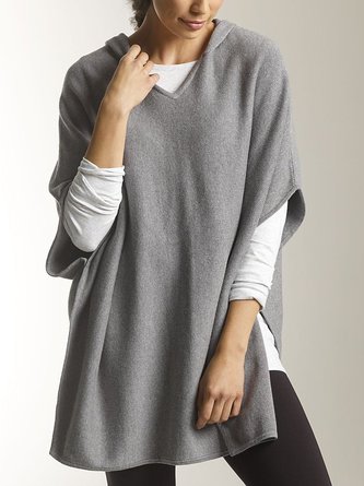 Lässiger Einfarbiger Kapuzenpullover