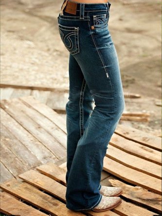 Retro Denim Jeans Hosen mit hoher Taille Noracora