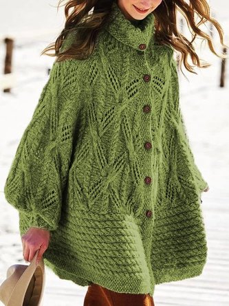 Große Größen Retro Strickjacke aus Baumwolle