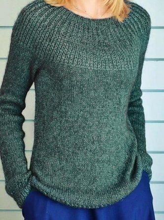 Große Größen Lässiger Pullover aus Baumwolle