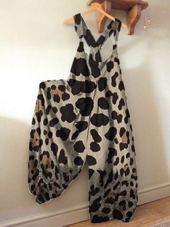 Print Lässige Ärmellose Jumpsuits mit Taschen